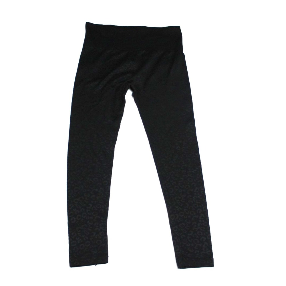 Zac & Rachel Leggings Women 2X Black Excellent Leopard Print High Rise Yoga